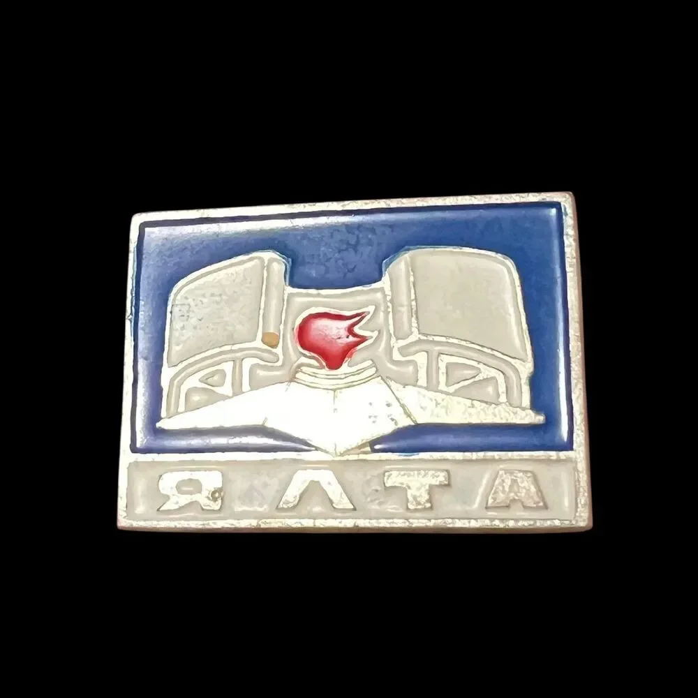 Vintage Soviet YATA Pin Badge Enamel USSR Russia Collectible Mens Lapel